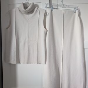 Zara Cream Ribbed Knit Top